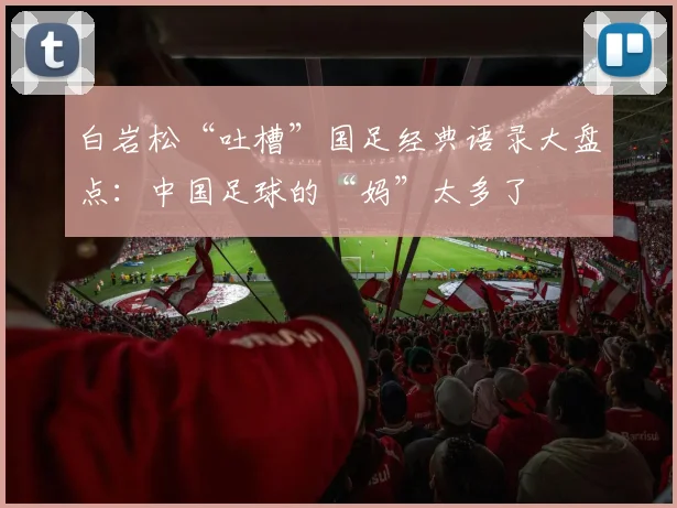 白岩松“吐槽”国足经典语录大盘点：中国足球的“妈”太多了